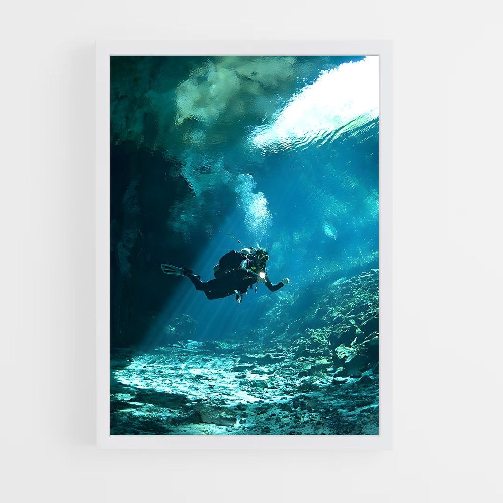Poster Scuba diving cavernes – affiche Plongée sous-marine (vue 3)